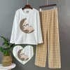 Pijamas calientes modificados para requisitos particulares del paño grueso y suave de las señoras del bordado del unicornio