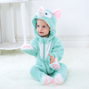Mono encapuchado adorable del kigurumi del onesie del perrito del bebé de la felpa de la felpa para los niños custome 