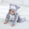 Mono encapuchado adorable del kigurumi del onesie del perrito del bebé de la felpa de la felpa para los niños custome 