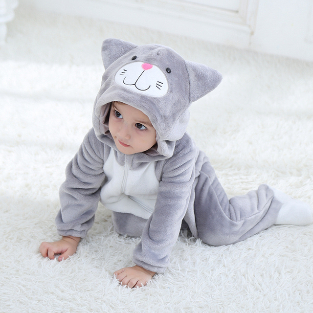 Mono encapuchado adorable del kigurumi del onesie del perrito del bebé de la felpa de la felpa para los niños custome 