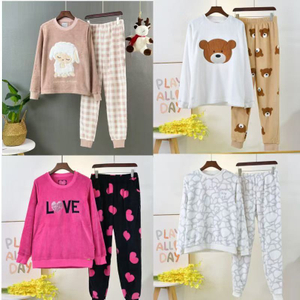Conjuntos de pijamas de forro polar con certificación OEKO-TEX®: ropa de dormir suave y cálida con bonitos bordados fabricados de forma sostenible en una fábrica auditada por BSCI