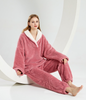 Ropa de estar por casa de forro polar ultrasuave de dos piezas para relajarse 