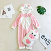 Kigurumi de bebé con capucha de felpa polar Oeko-tex con temática animal