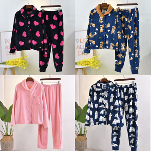 El pijama de felpa cálido OEKO-TEX establece ropa de dormir