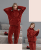 Ropa de descanso unisex de dos piezas de forro polar ultrasuave