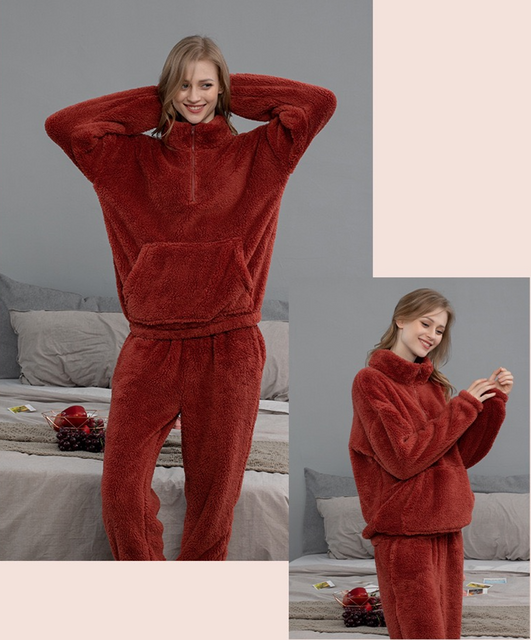 Ropa de descanso unisex de dos piezas de forro polar ultrasuave