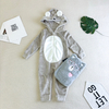 Kigurumi con temática animal de bebé con capucha de felpa polar de tela certificada Oeko-tex combina con una botella de agua caliente 