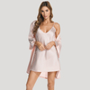 Pijama de satén suave y sedoso de poliéster, ideal para dormir, ropa interior, pijama relajante, elegante y atractivo en casa 