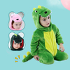 Mono encapuchado adorable de una pieza del dinosaurio del bebé de la felpa del paño grueso y suave para los niños Custome 