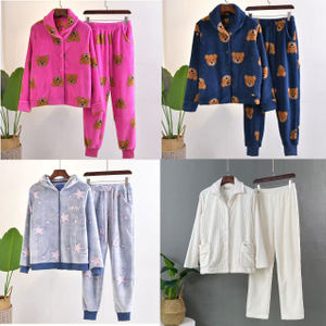 Conjunto de pijama de forro polar con certificación Oeko-tex, estampado de estrellas y cremallera con puños