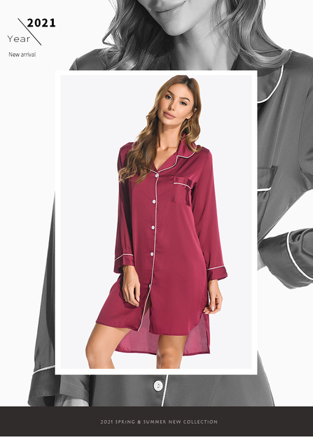 Ropa de dormir suave sedosa de las mujeres atractivas y elegantes de los pijamas del satén del poliéster buena para Lingerwear 