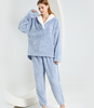 Ropa de estar por casa de forro polar ultrasuave de dos piezas para relajarse 