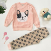 Conjunto de pijama de forro polar con temática animal adorable para niños pequeños 