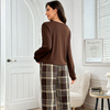 Pijama de noche de mujer de forro polar cepillado DTY personalizado para noches relajantes en casa, estampado o de color sólido