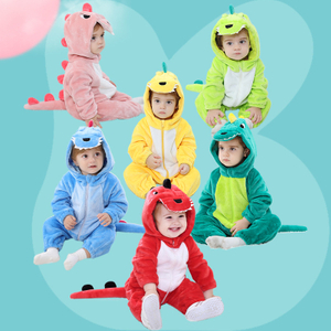 Mono encapuchado adorable de una pieza del dinosaurio del bebé de la felpa del paño grueso y suave para los niños Custome 