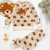 Conjunto de pijama de forro polar con temática animal adorable para niños pequeños 