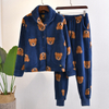 Conjunto de pijama de forro polar con certificación Oeko-tex, estampado de estrellas y cremallera con puños