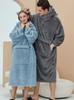 Sudadera con capucha ultrasuave de forro polar de gran tamaño para hombres y mujeres